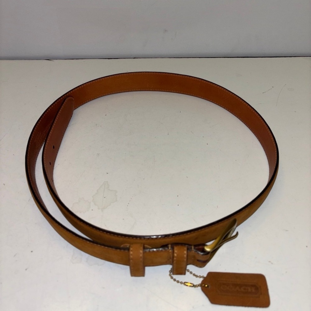 Coach women’s golden tan leather belt